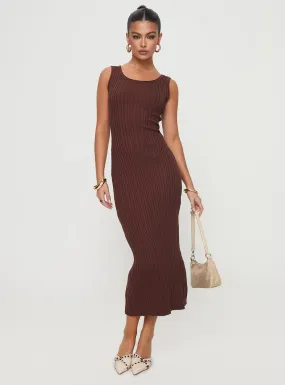 Jackman Midi Dress Brown