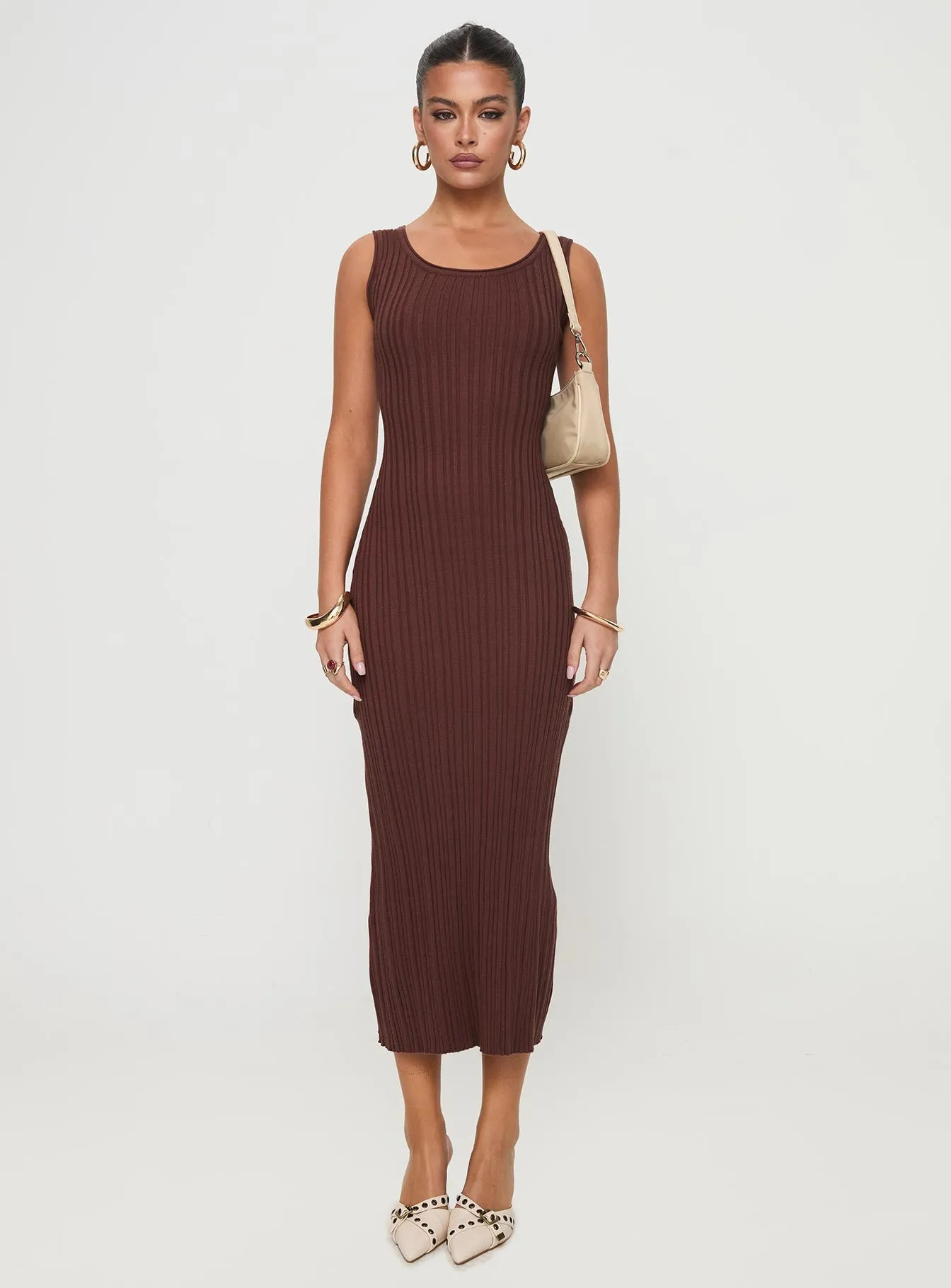 Jackman Midi Dress Brown