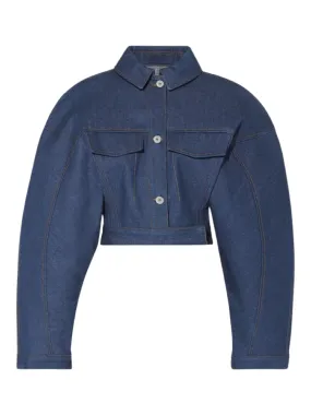 Jacquemus La Veste De-Nimes Obra in Navy/Brown