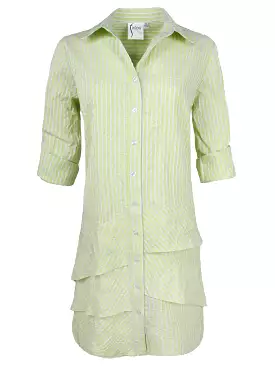 Jenna Dress Lime Green/White Crushed Spectator Stripe - Webstore Exclusive