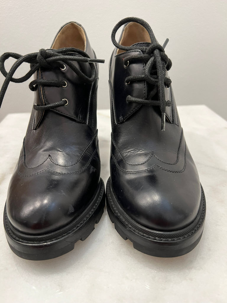 Jil Sander Heeled Black Brogues Laced Booties - size 38