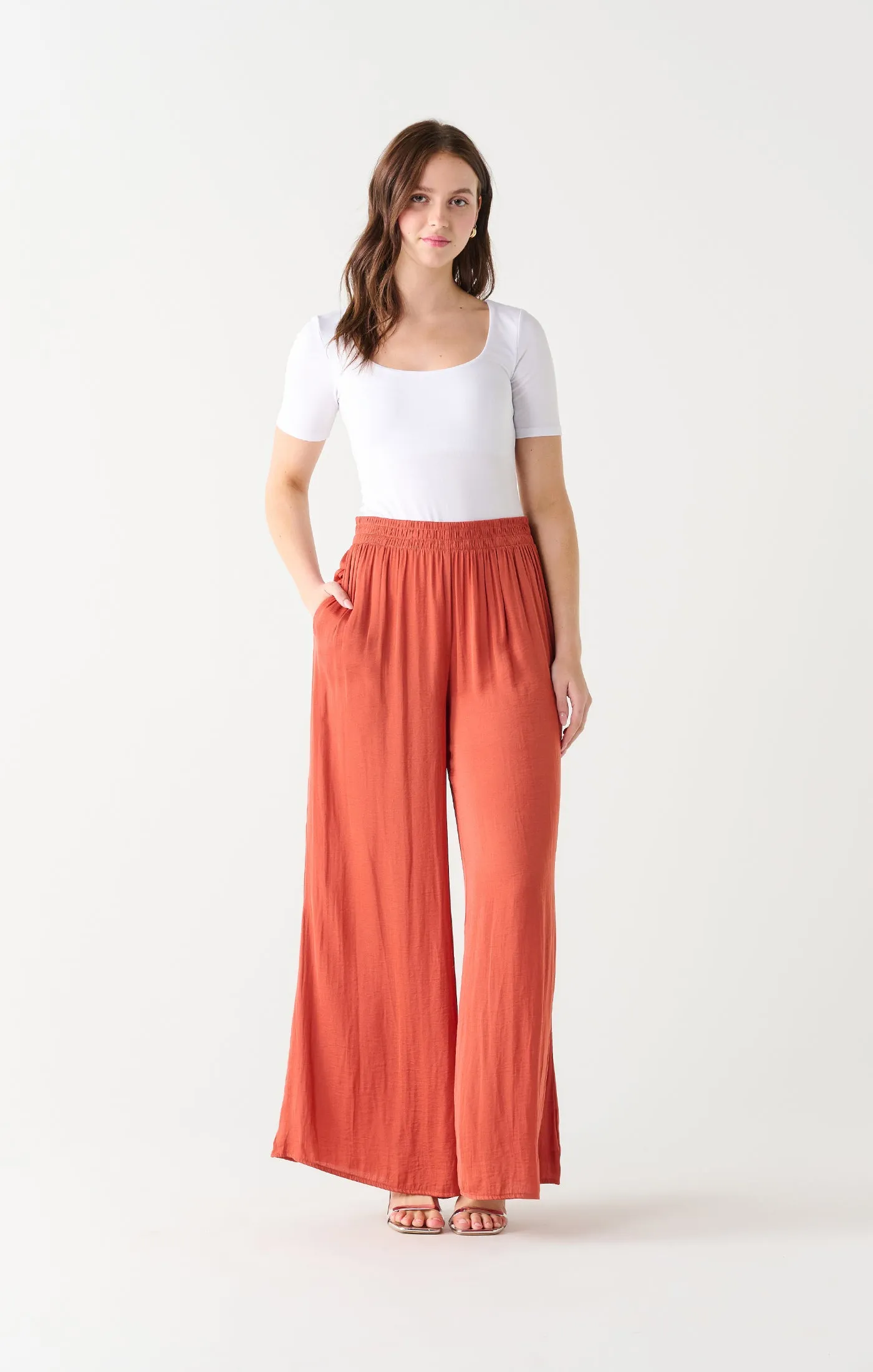 Julie Wide Leg Satin Pant