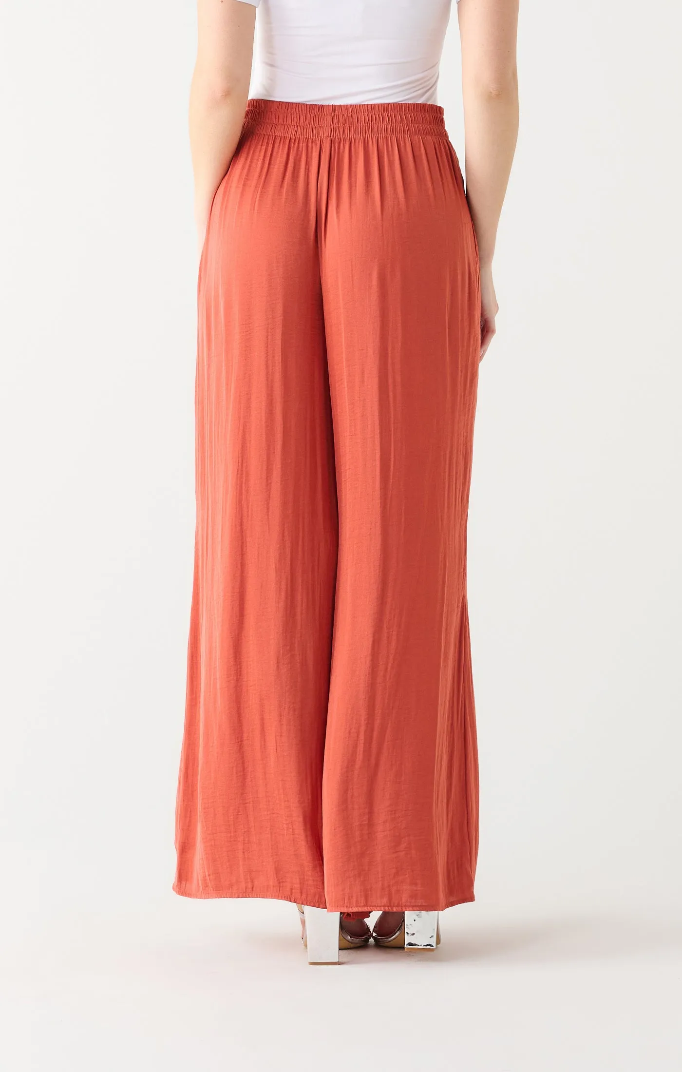 Julie Wide Leg Satin Pant