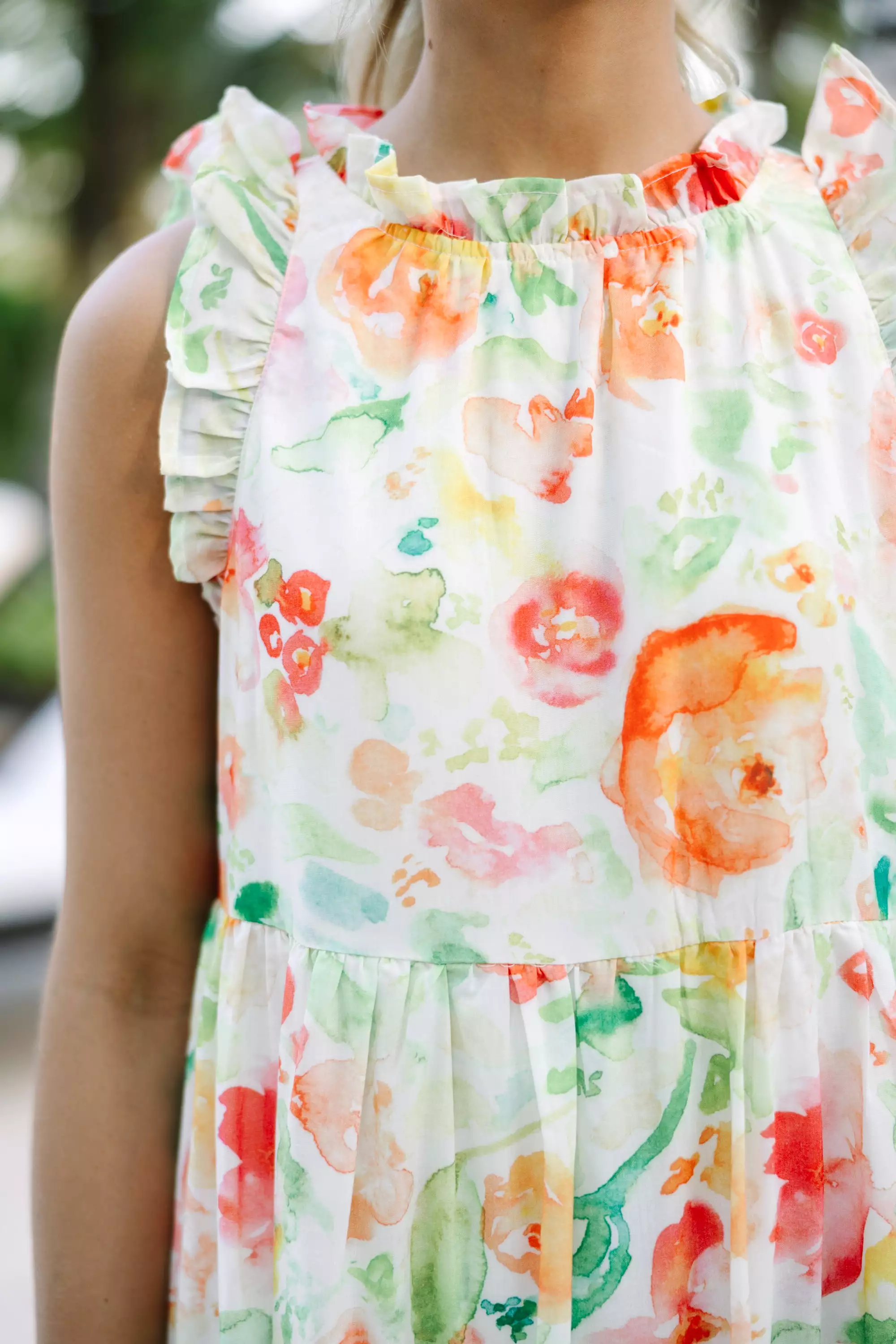 Just A Dream Orange Floral Midi Dress