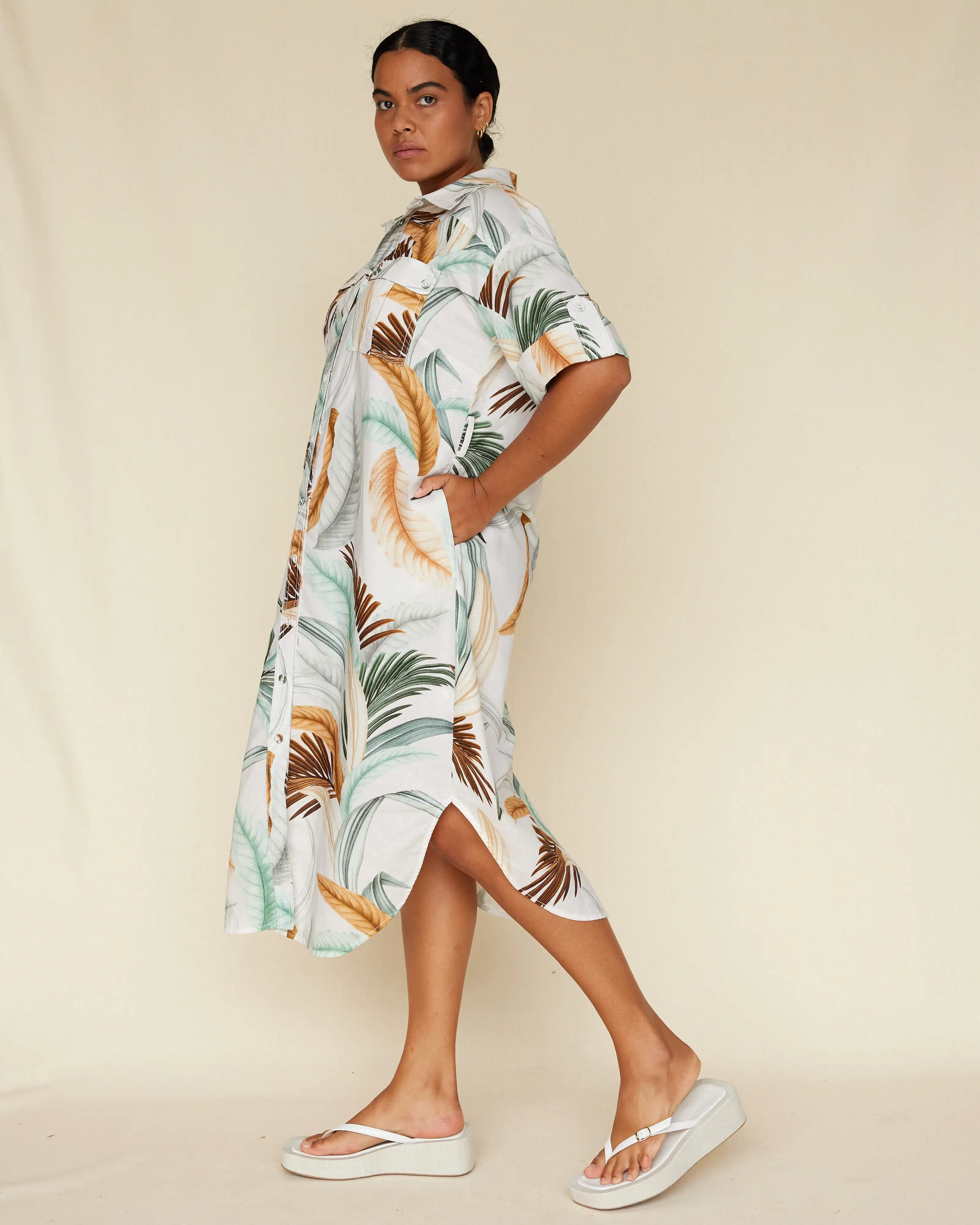 La Isla Linen Shirt Dress