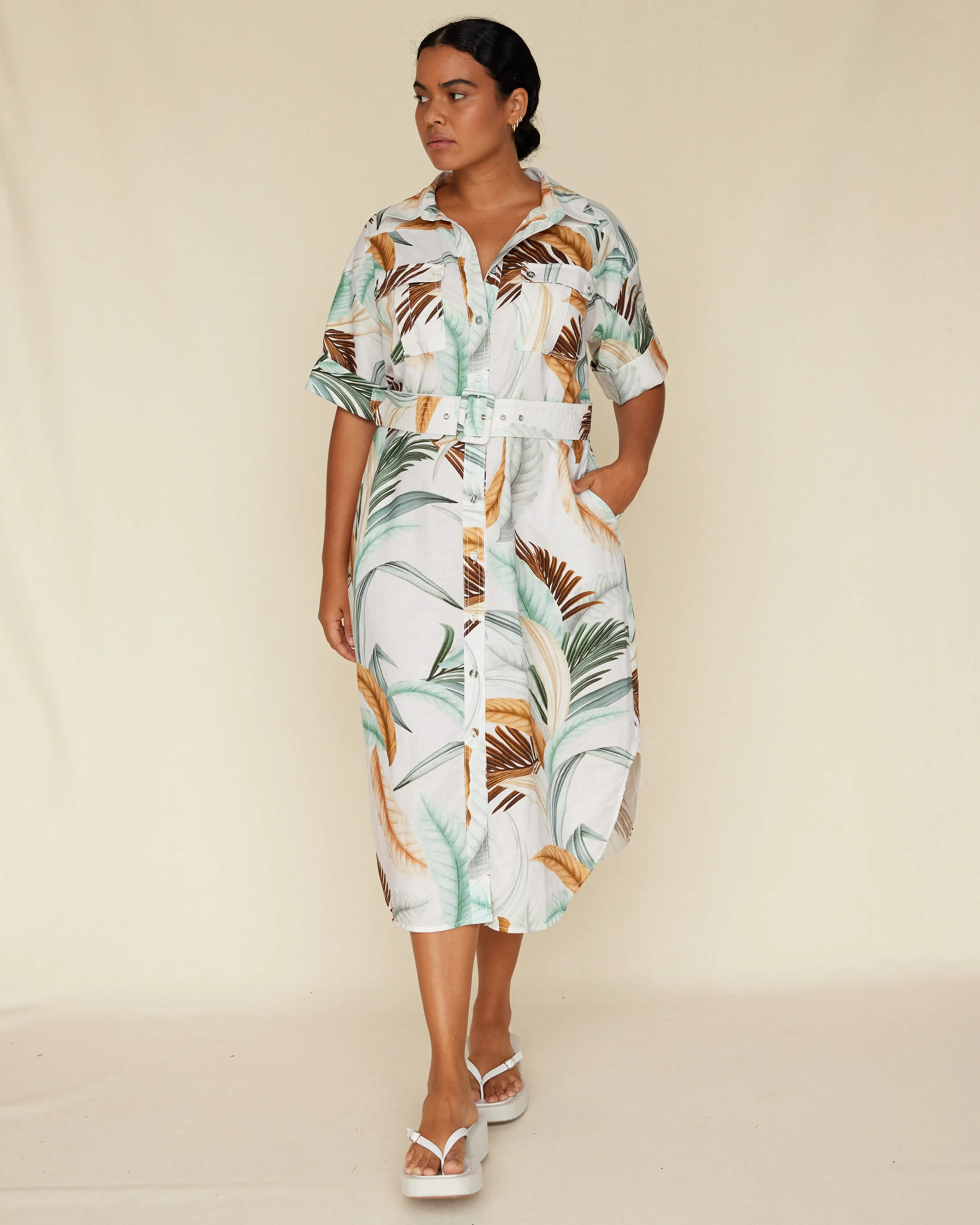 La Isla Linen Shirt Dress