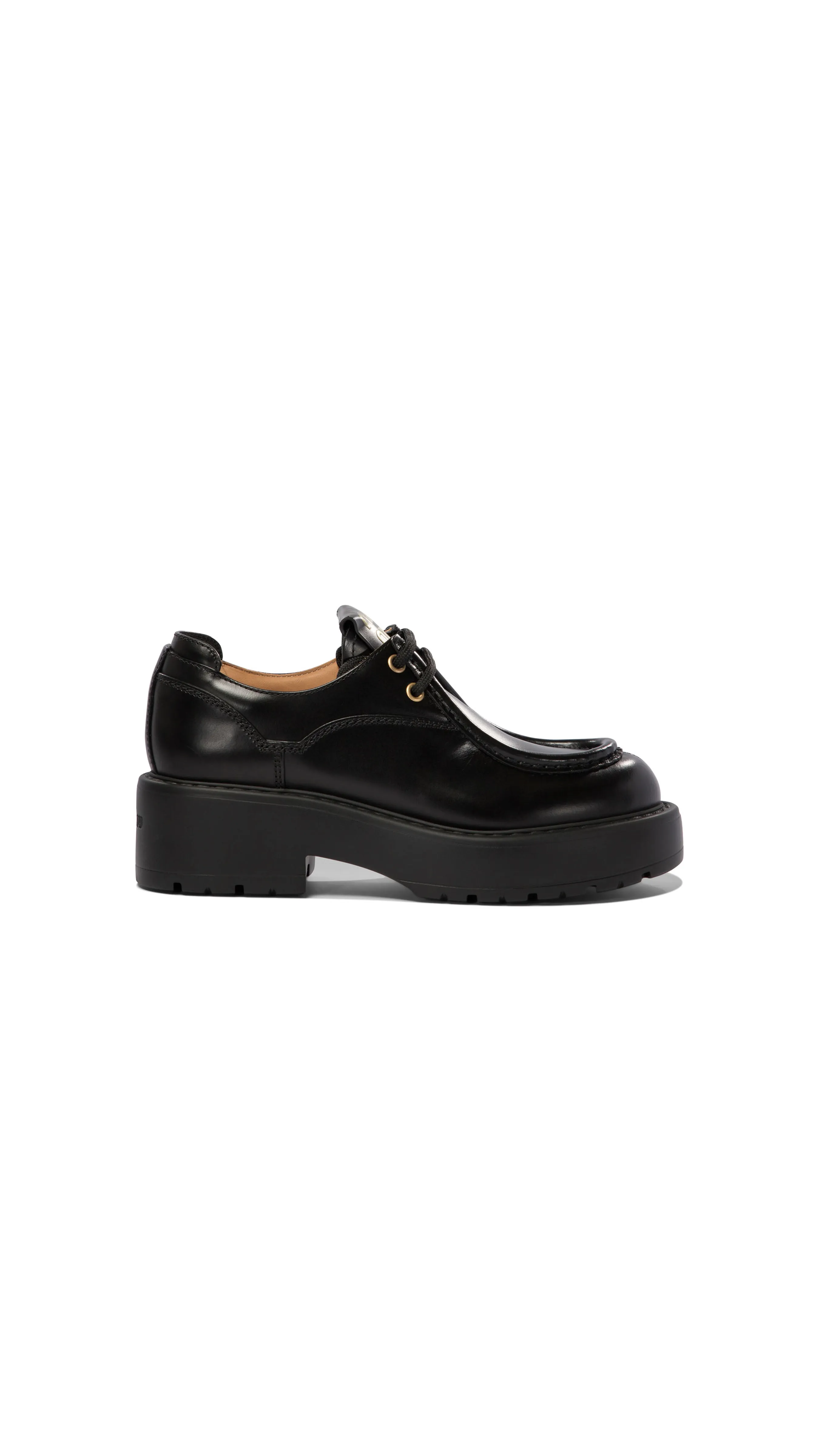 Leather Lace Up Shoes - Black