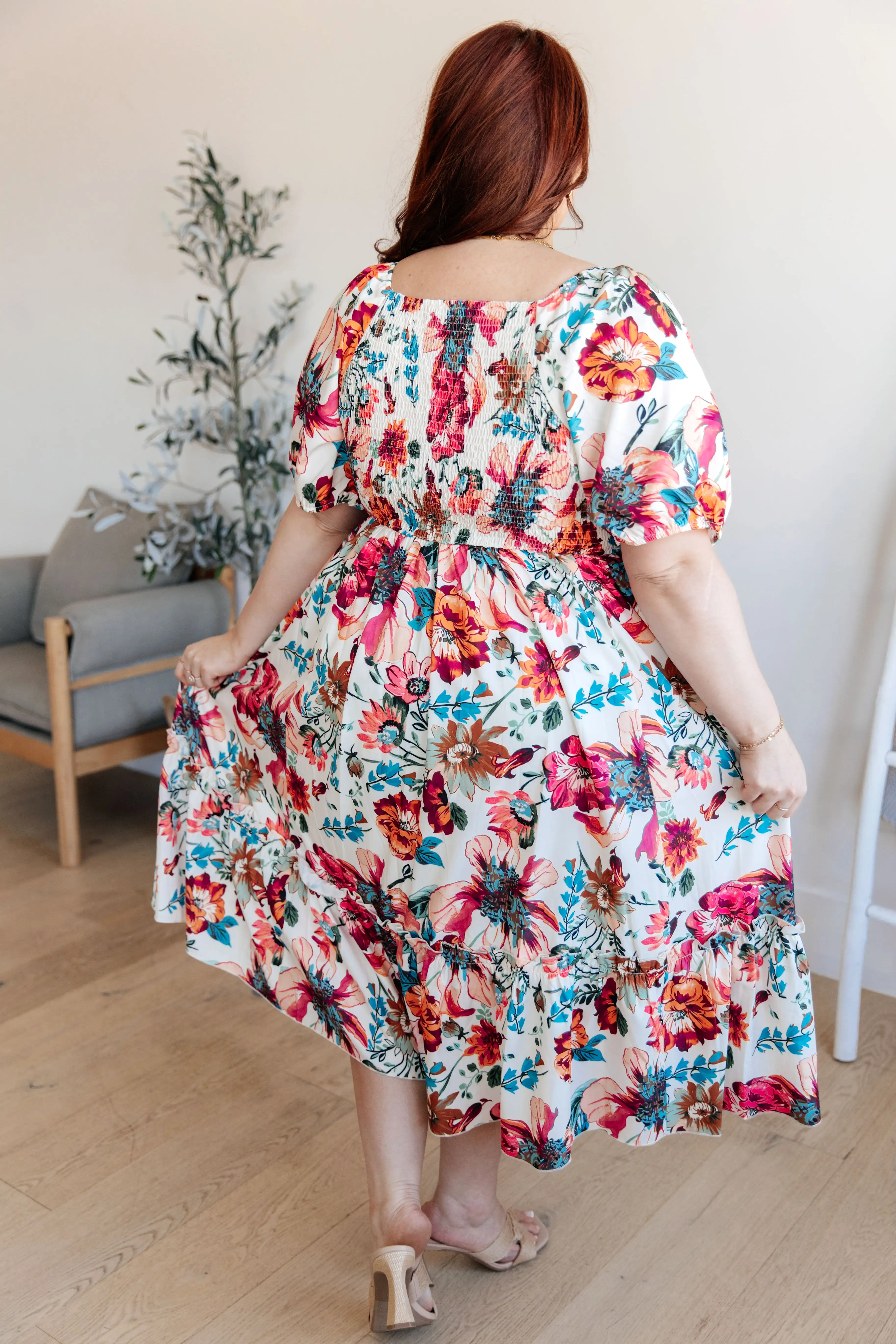 Let Me Frolic Balloon Sleeve Floral Dress