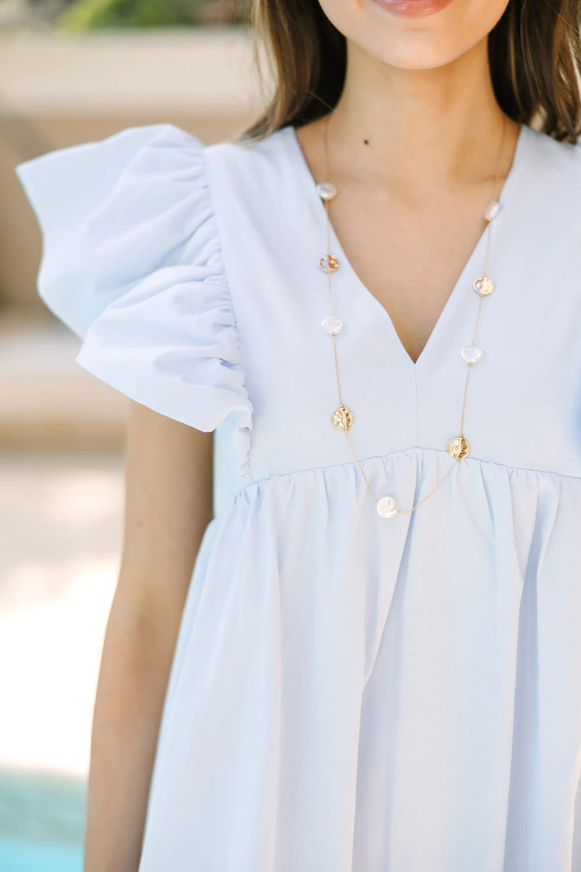 Let Us Rejoice Baby Blue Cotton Midi Dress