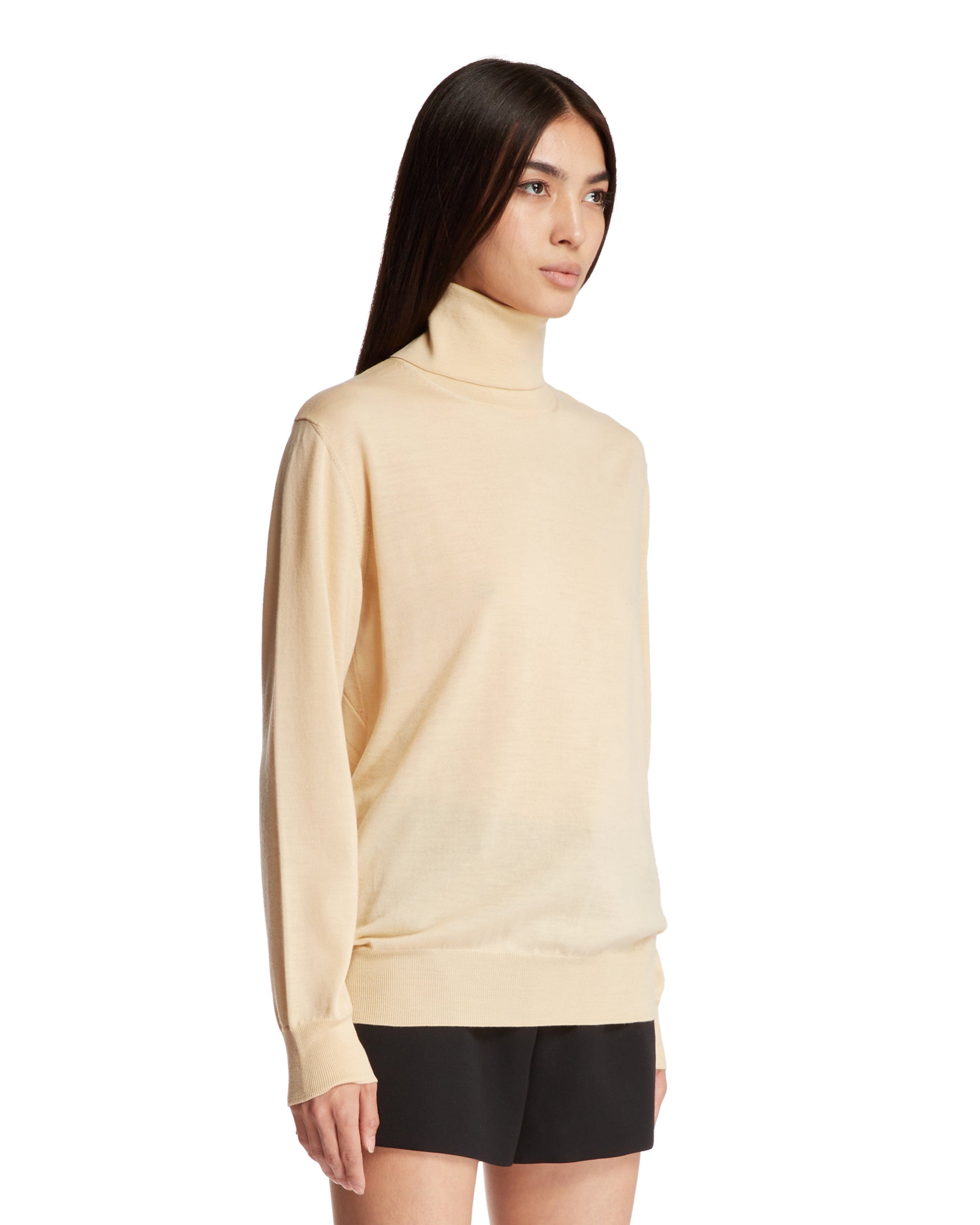 Light Beige High-Neck Sweater