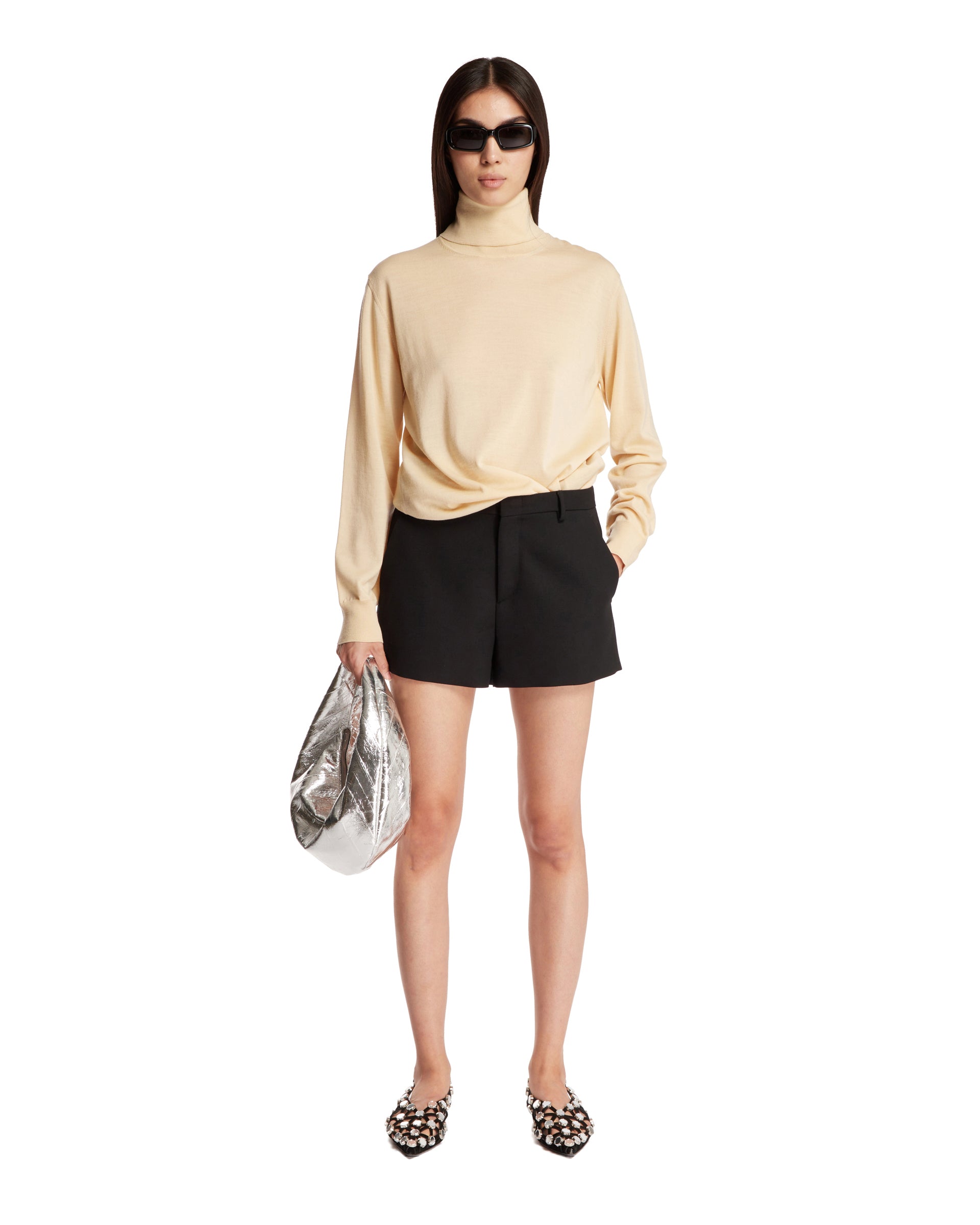 Light Beige High-Neck Sweater