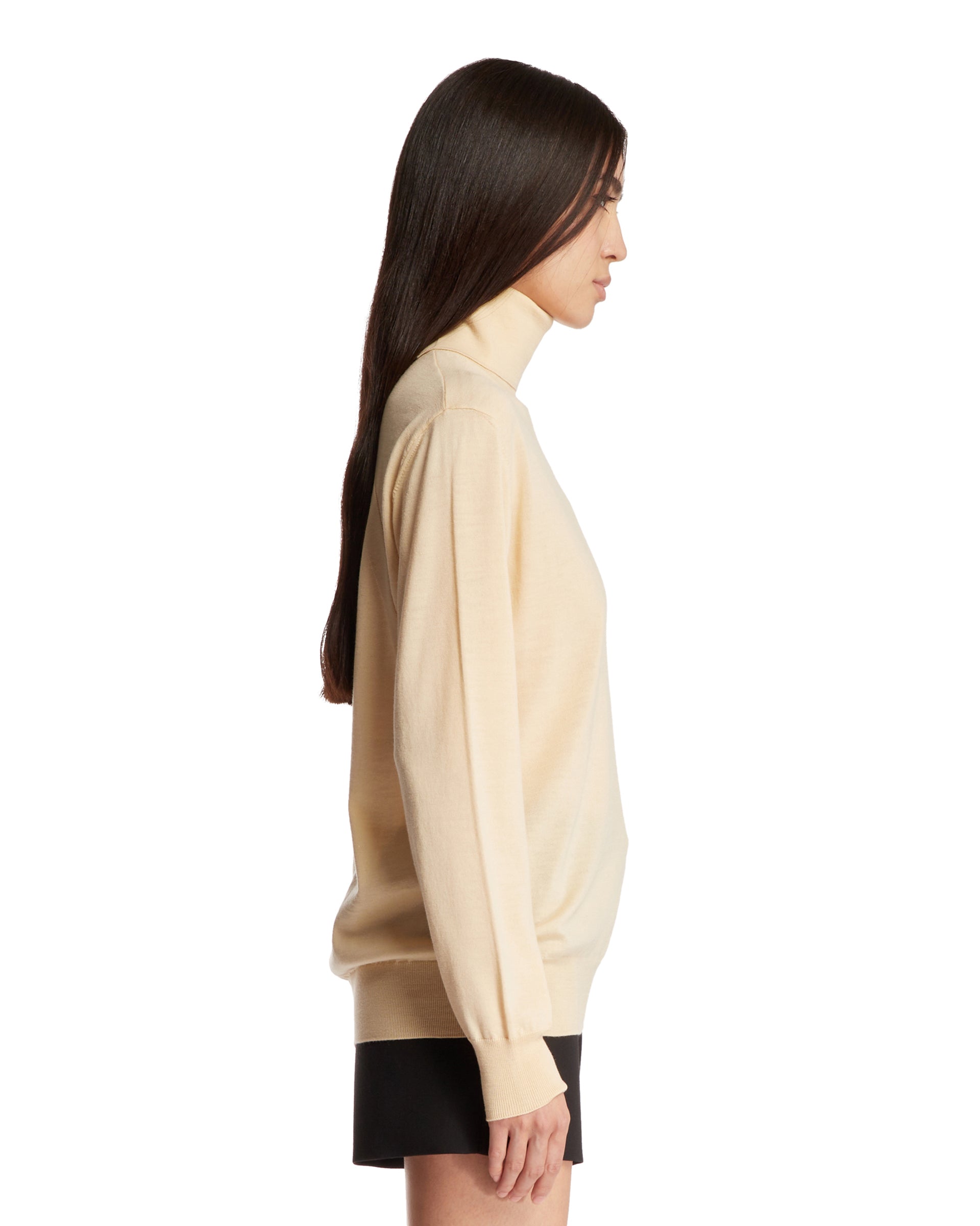 Light Beige High-Neck Sweater