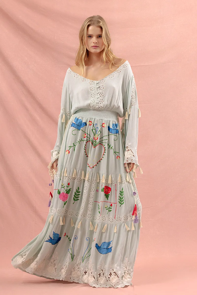 Little Bear - Maxi Dress in Pastel Jade