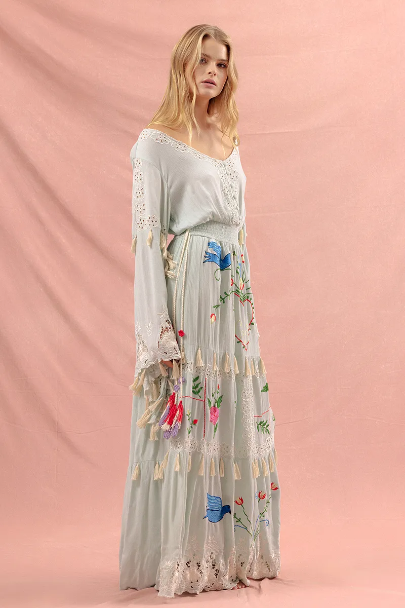 Little Bear - Maxi Dress in Pastel Jade