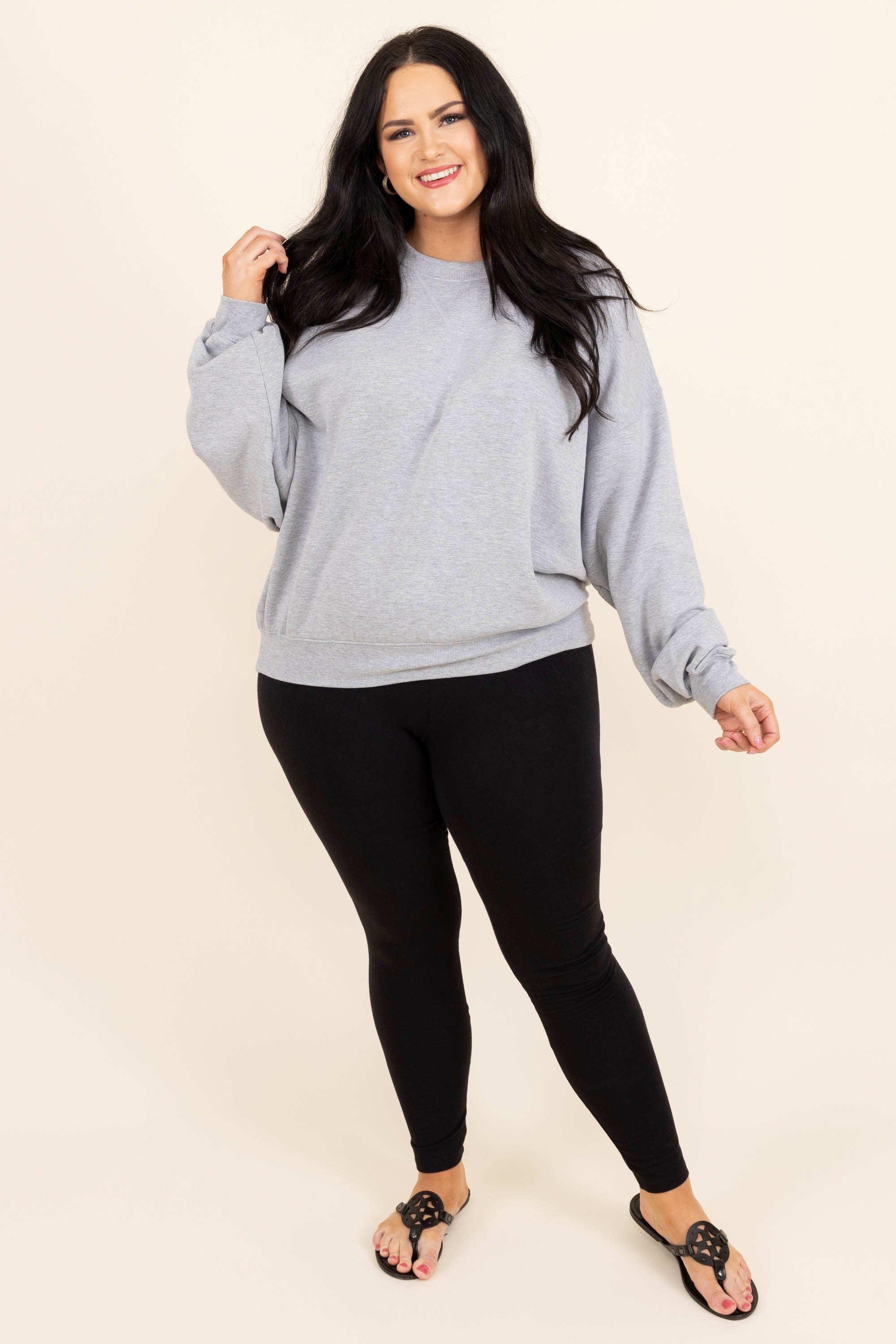 Loungy Looks Pullover, Heather Gray