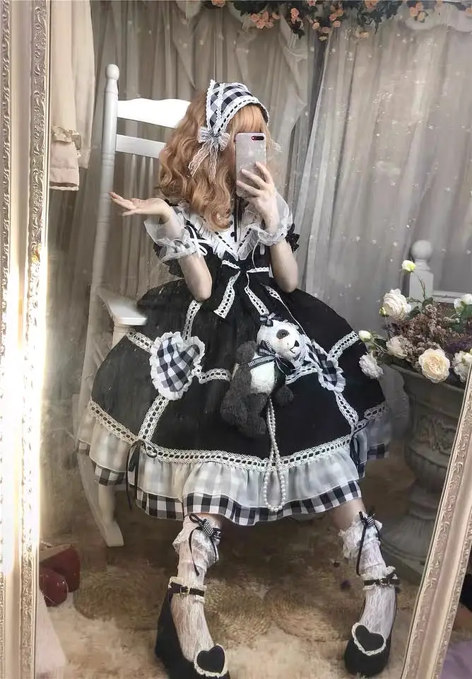 loveheart rabbit casual lolita one-piece dress