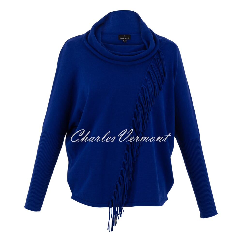 Marble Fringe Detail Sweater - Style 6373-210 (Royal Blue)