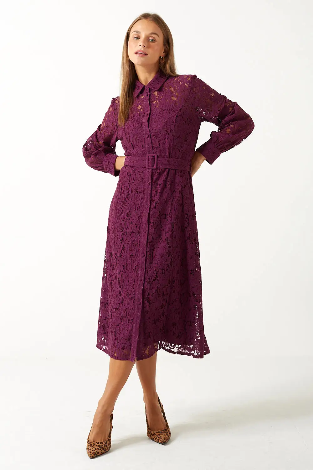 Marc Angelo Lace Shirt Dress