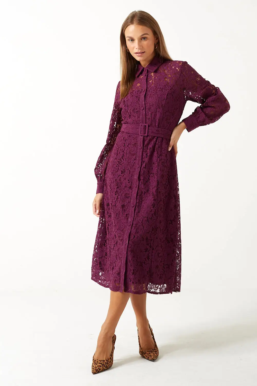 Marc Angelo Lace Shirt Dress