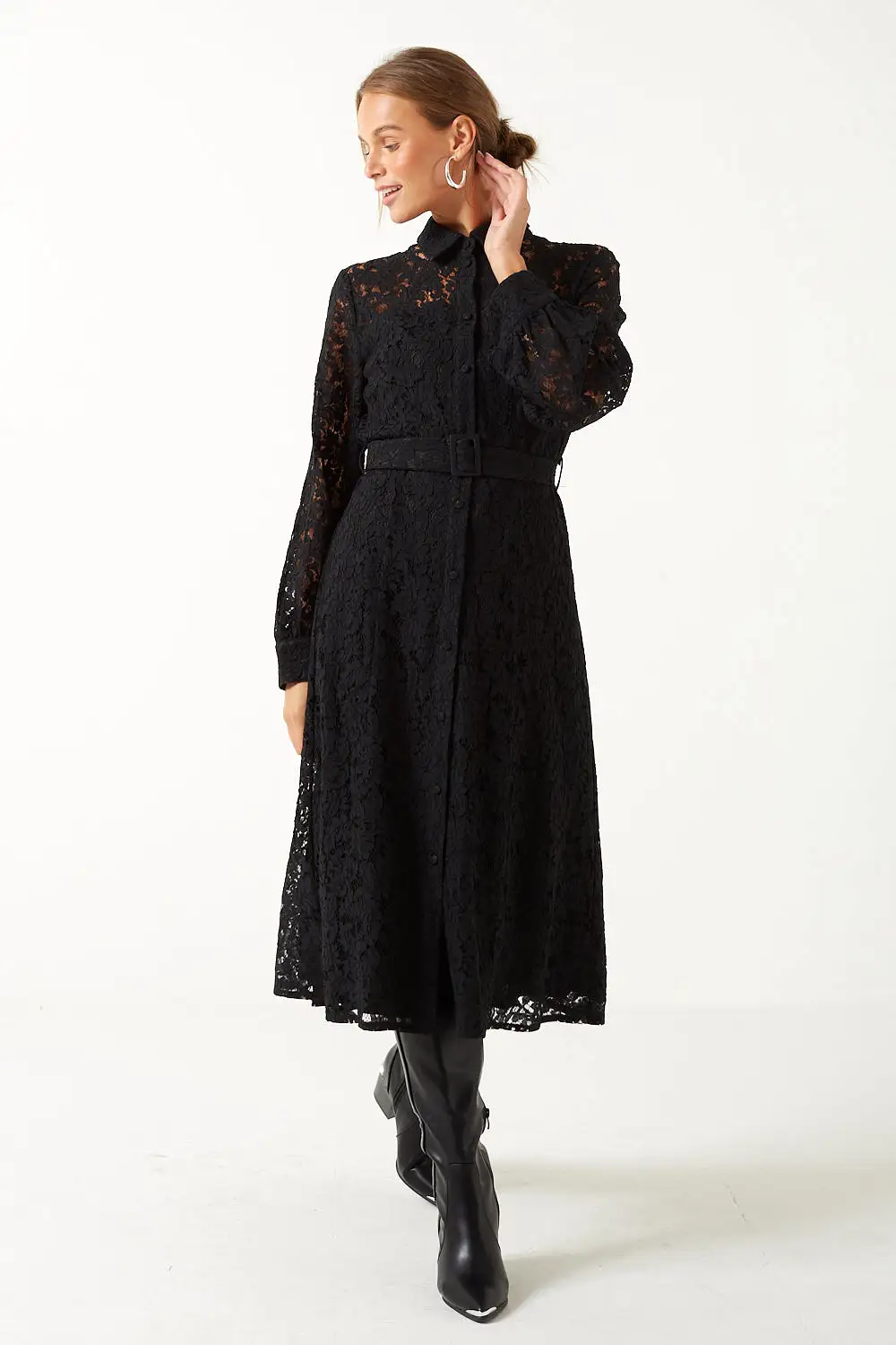 Marc Angelo Lace Shirt Dress