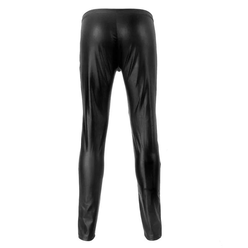 Men's Faux Leather PVC Pants for Nightclub Wear