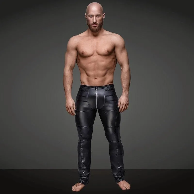 Men's Faux Leather PVC Pants for Nightclub Wear