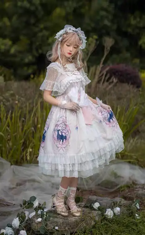 Nara deer Lolita JSK dress (no sleeves) plus kawaii plus size