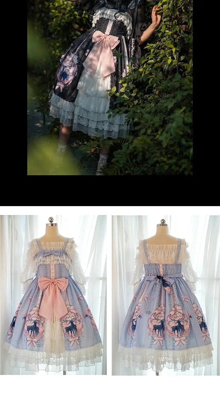 Nara deer Lolita JSK dress (no sleeves) plus kawaii plus size