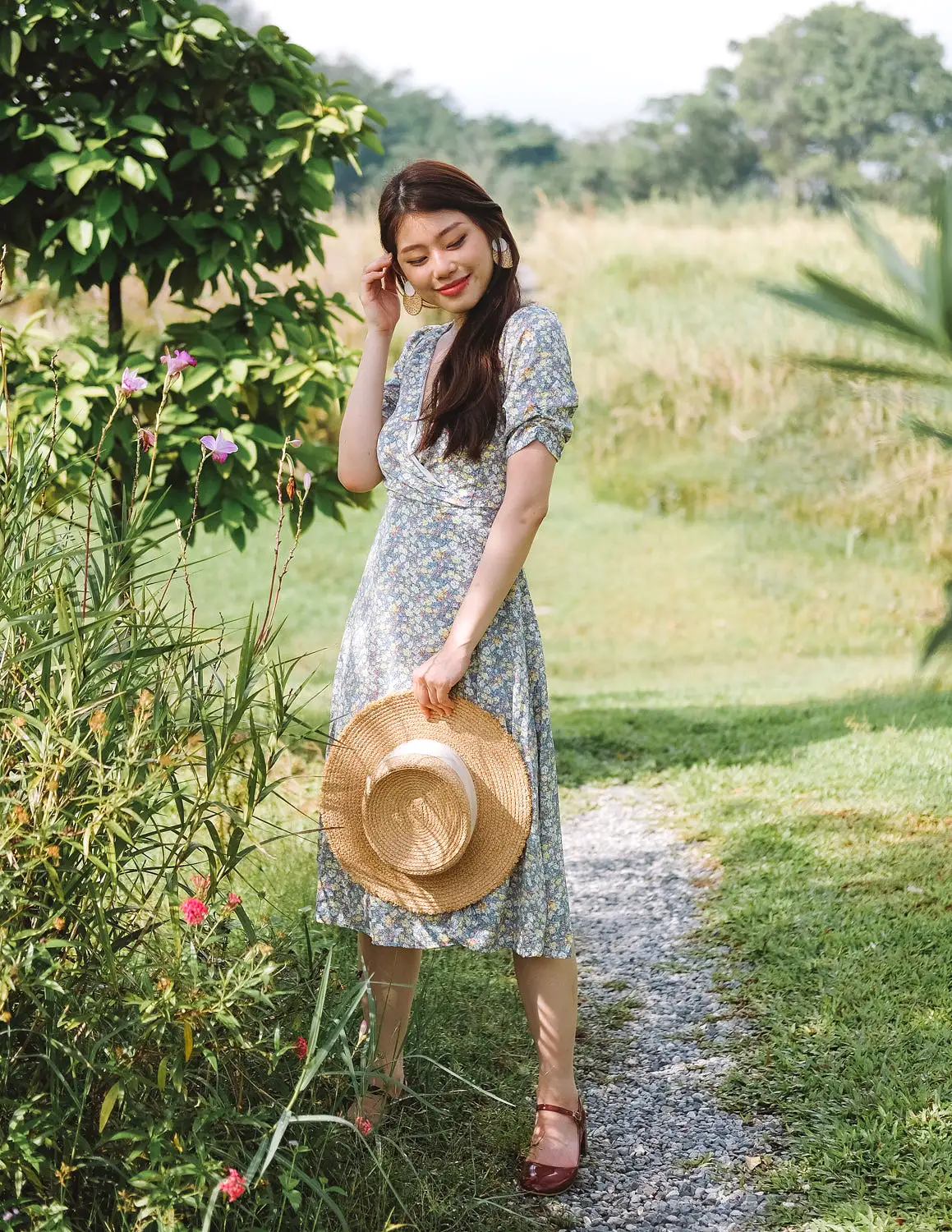 Nyla Floral Dress in Blue