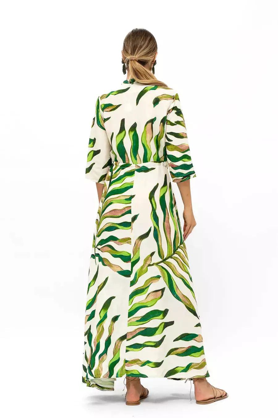 Oliphant Cinched Shirt Dress Maxi - Maldive Green