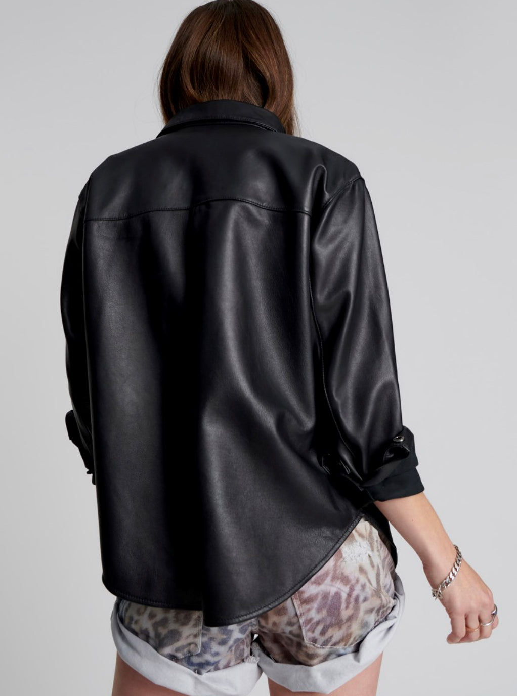 One Teaspoon - Aria Leather Oversized Shacket - Black