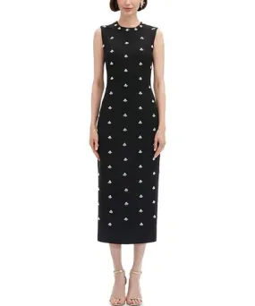 Oscar de la Renta Pearl Embellished Midi Dress