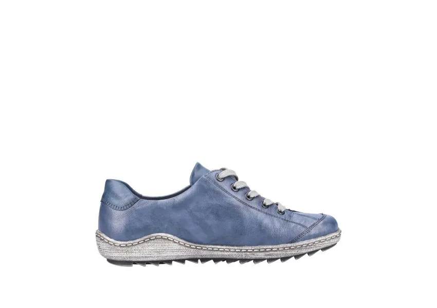 Ottawa Blue Leather Lace-Up Sneaker