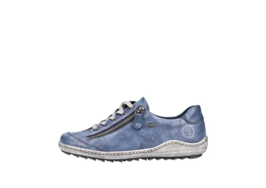 Ottawa Blue Leather Lace-Up Sneaker