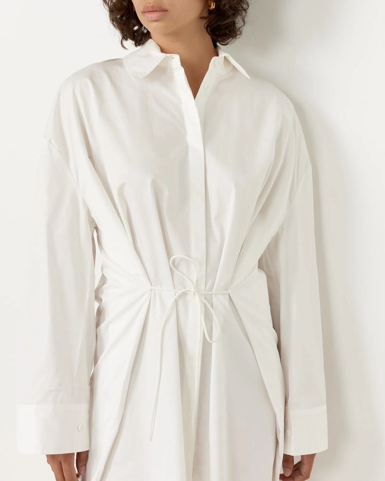 Oversized Shirt Dress in White