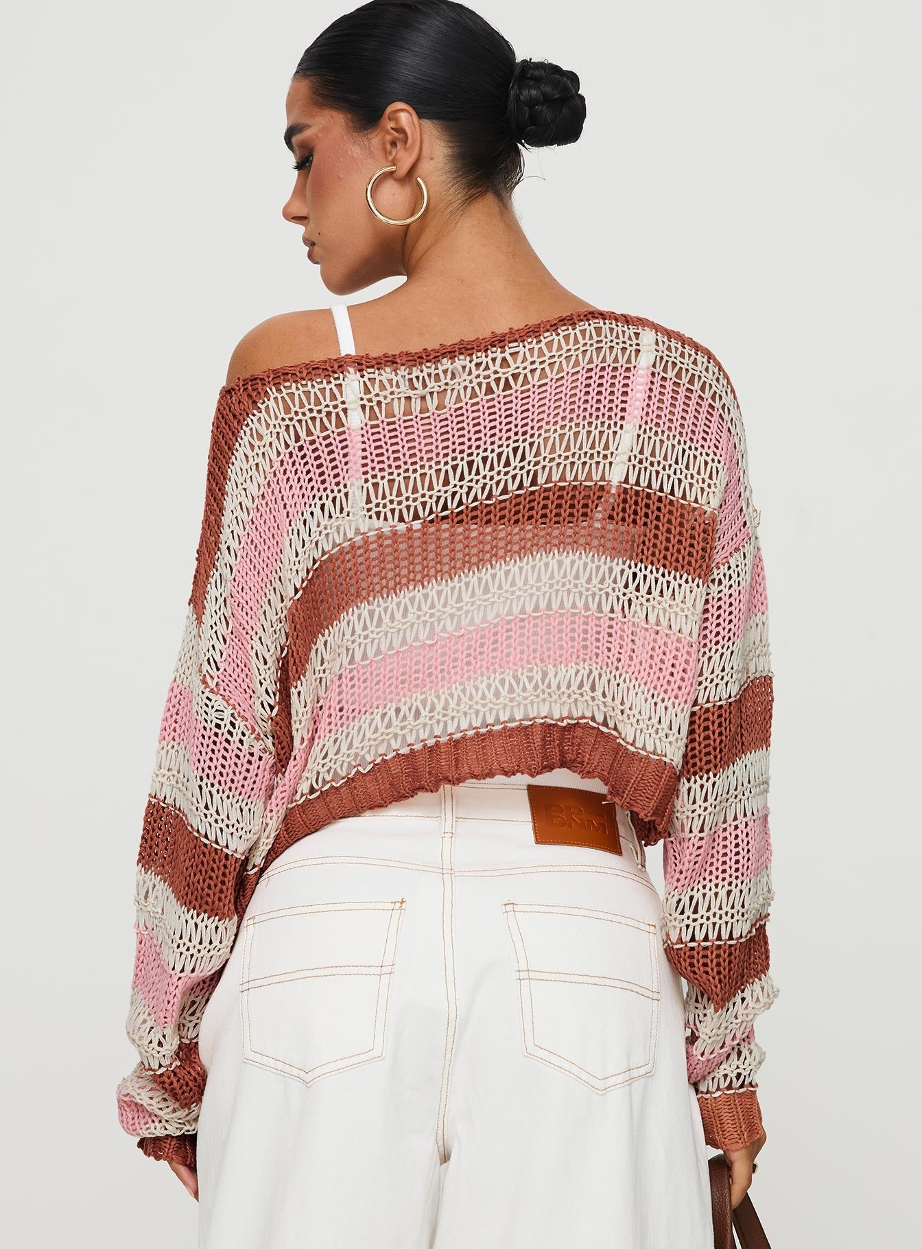 Perren Sweater Pink / Brown Stripe