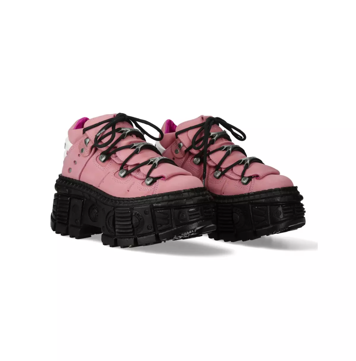 Pink Platform Lace-Up Boots | Canvas and Rubber Sole Boots