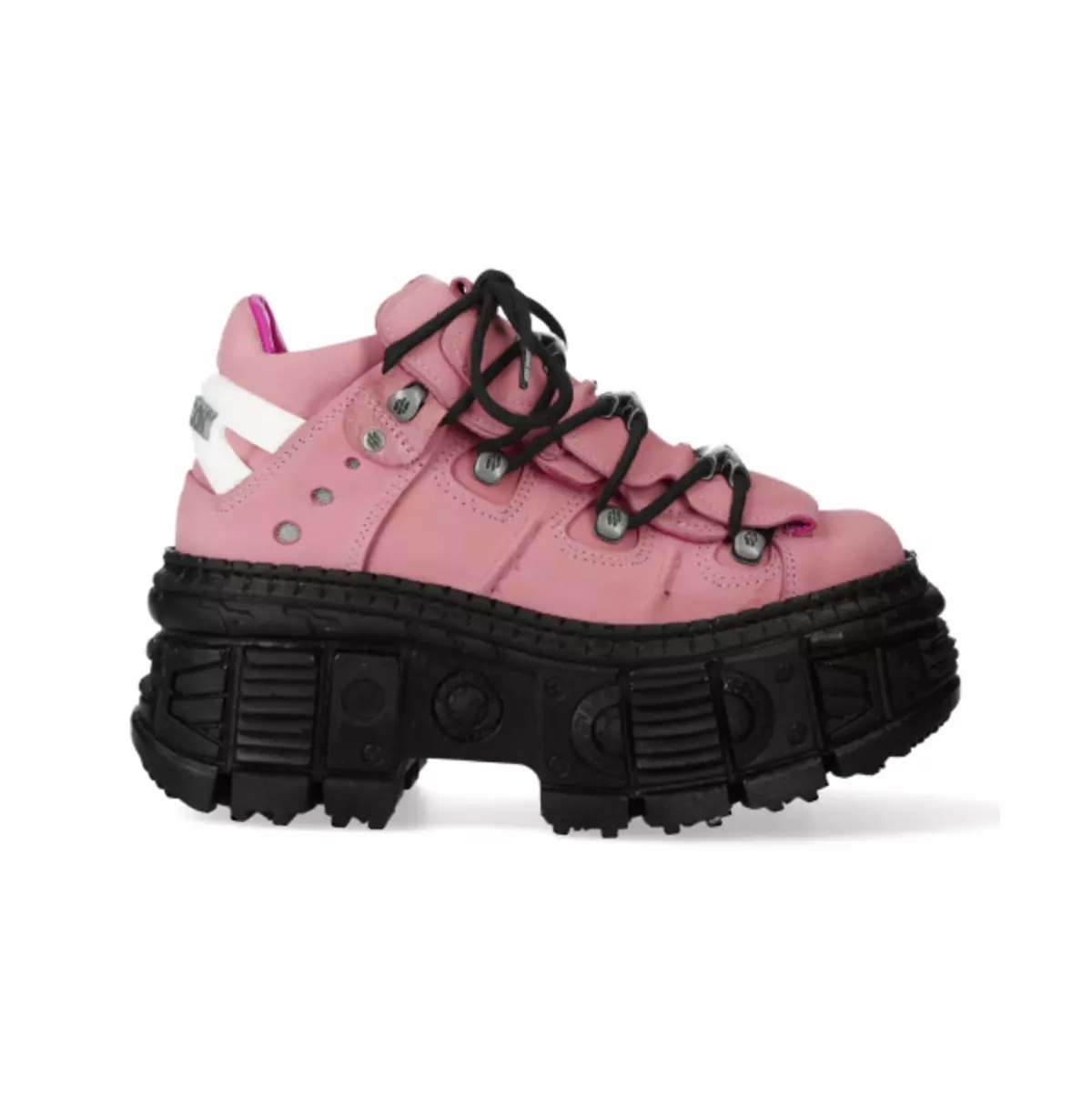 Pink Platform Lace-Up Boots | Canvas and Rubber Sole Boots