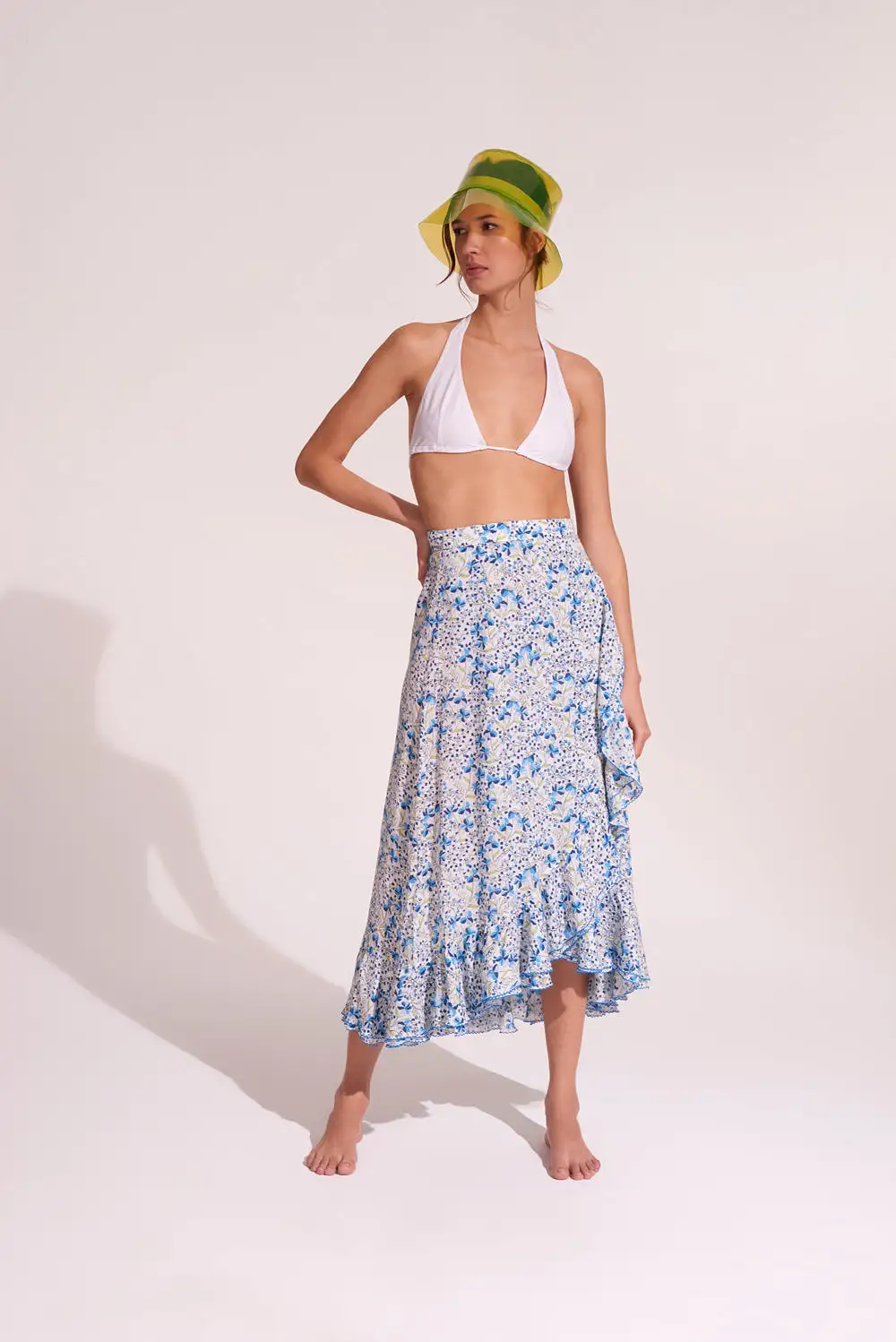 Poupette St Barth - Long Skirt Aude - Blue Mini Jonquille