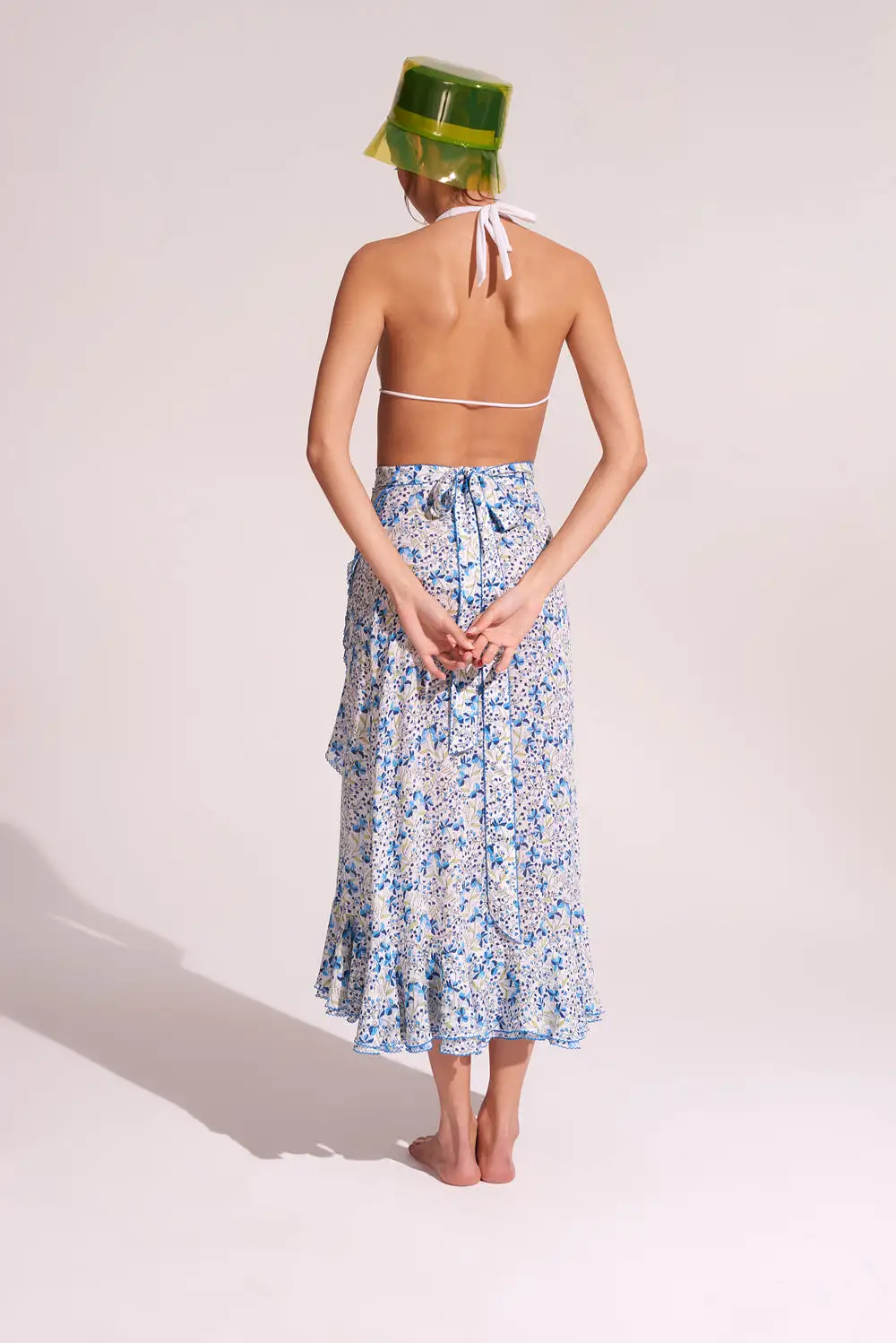 Poupette St Barth - Long Skirt Aude - Blue Mini Jonquille