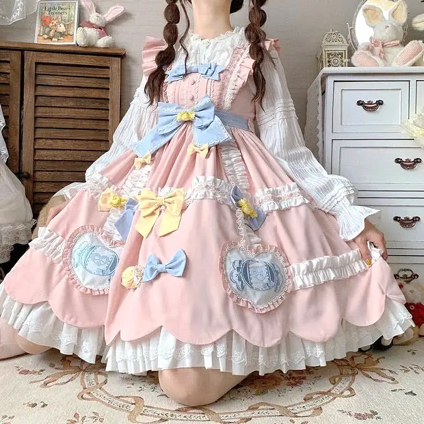 pre order macaroon soy milk lolita JSK dress