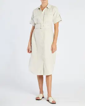 Provence Linen Shirt Dress - Natural