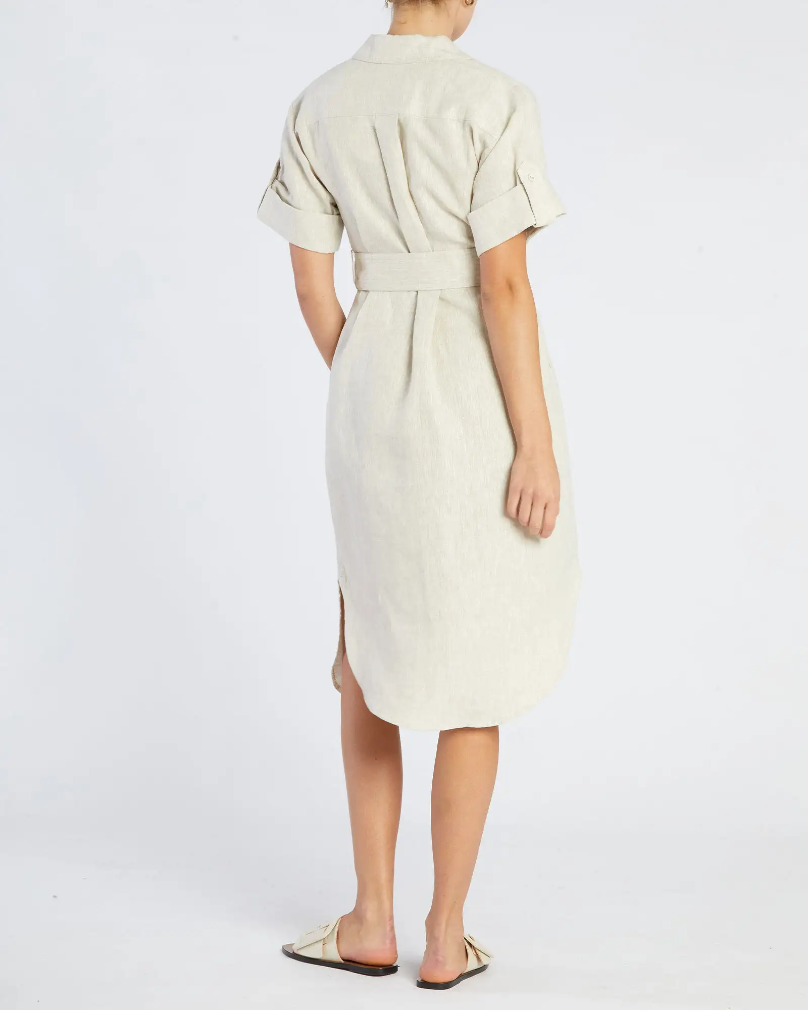 Provence Linen Shirt Dress - Natural