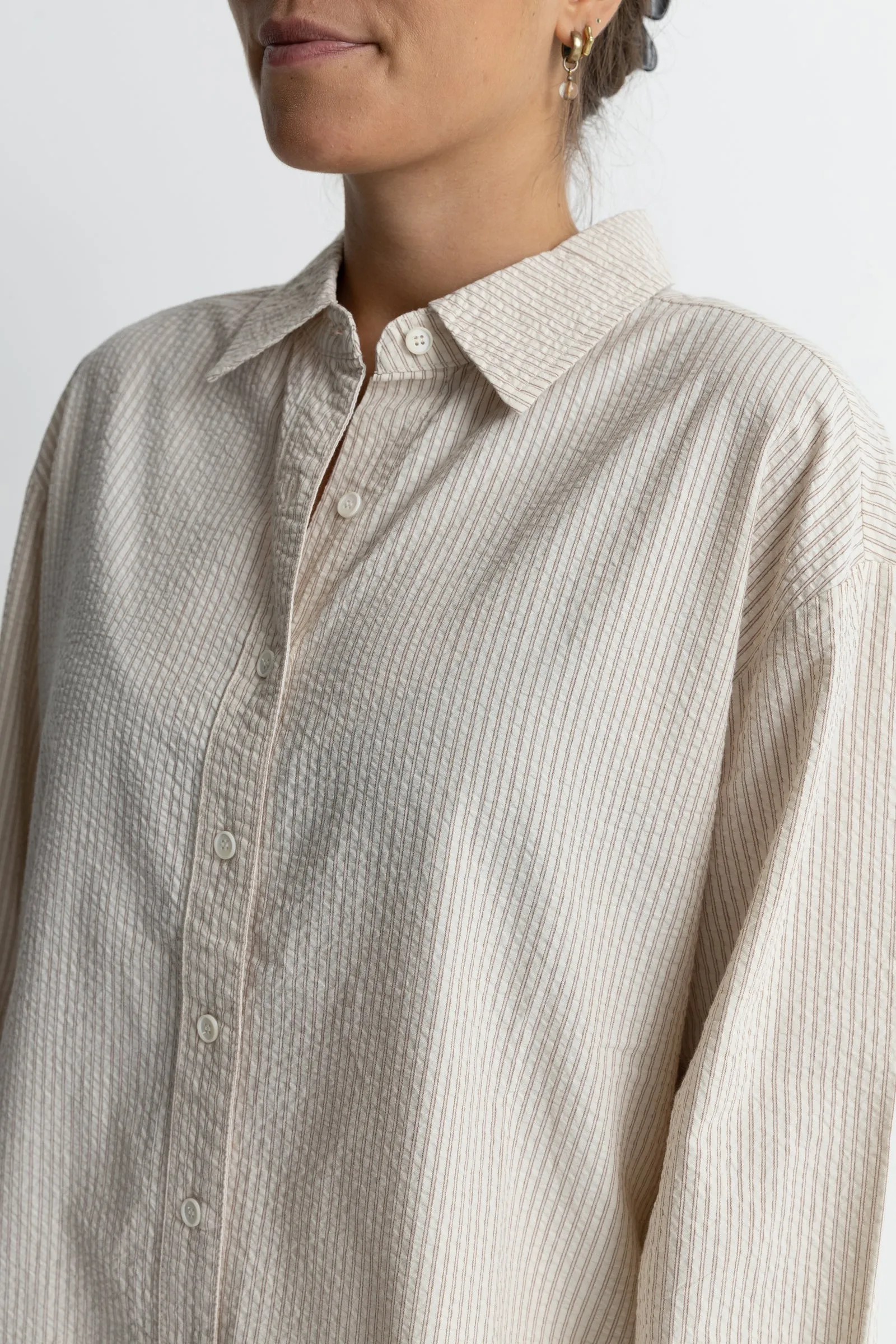 Pucker Oversized Shirt Cream