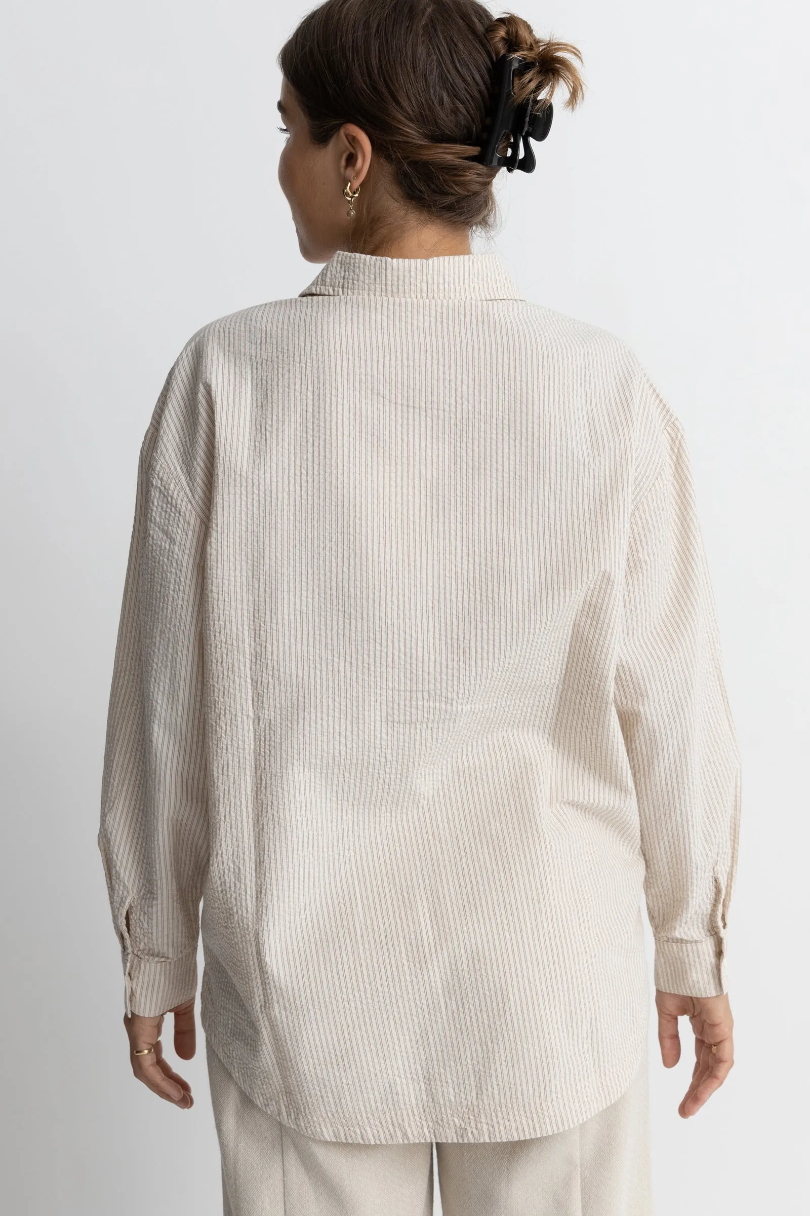 Pucker Oversized Shirt Cream