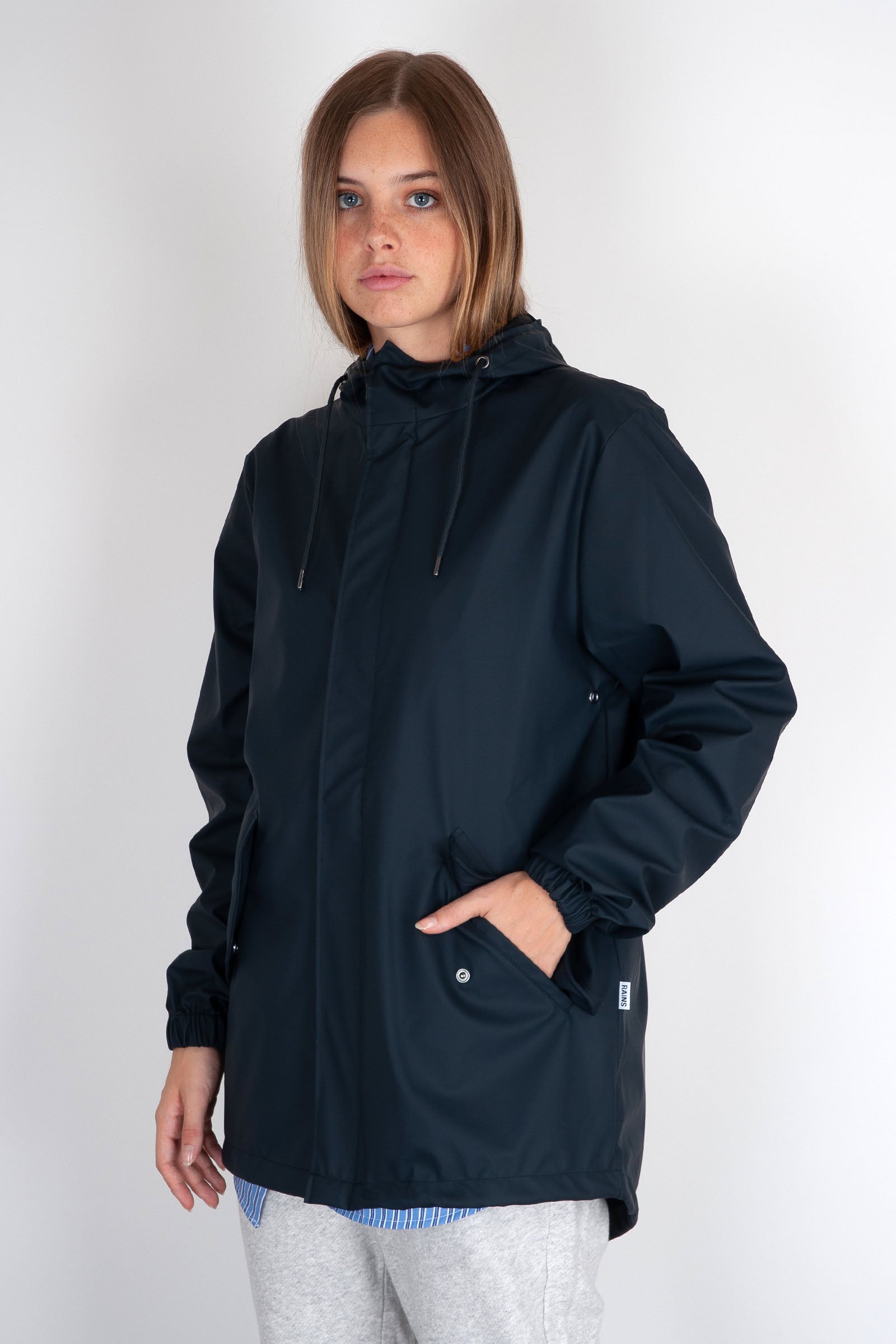 Rains Fishtail Jacket Blu Navy Donna