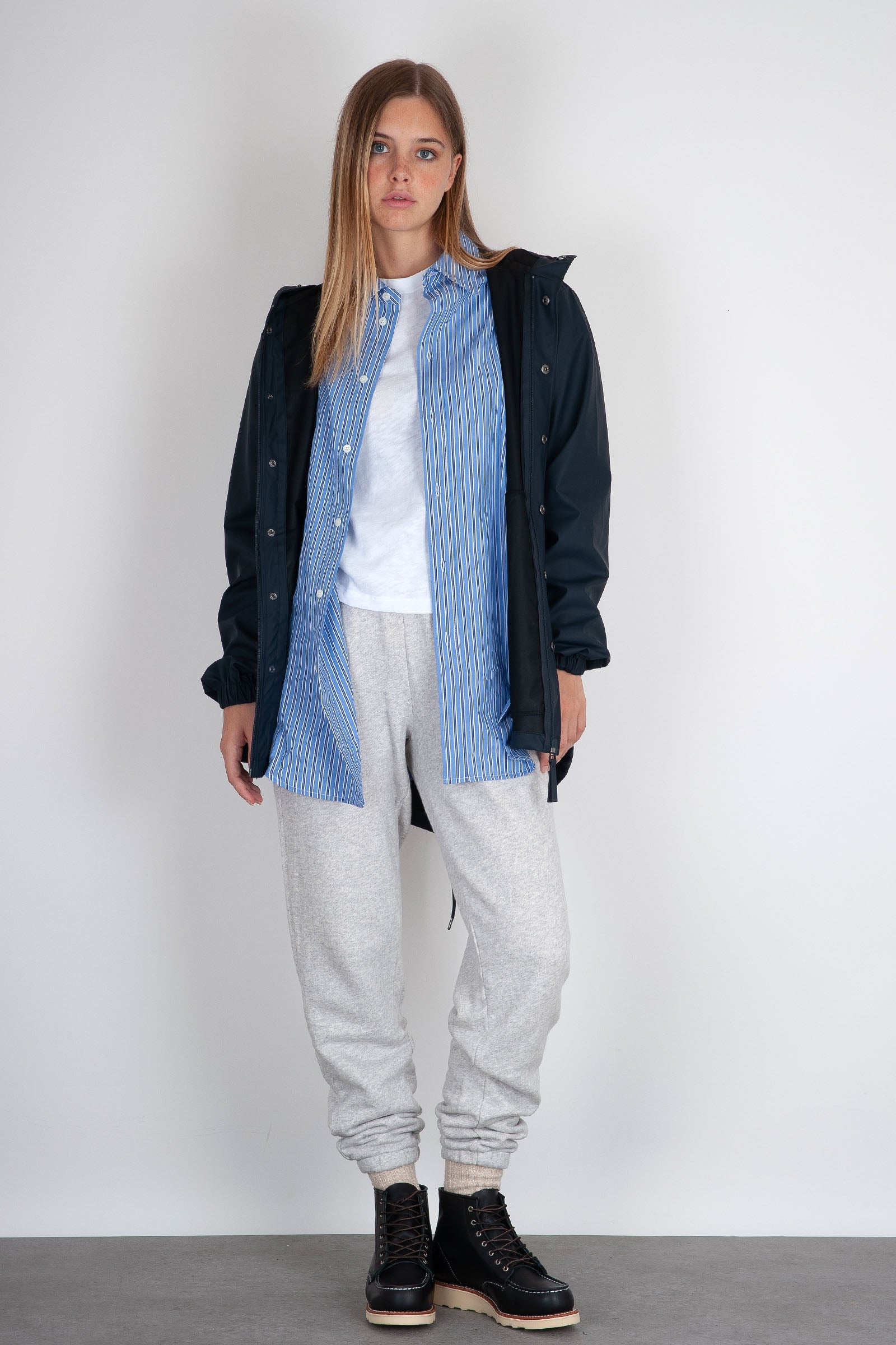 Rains Fishtail Jacket Blu Navy Donna