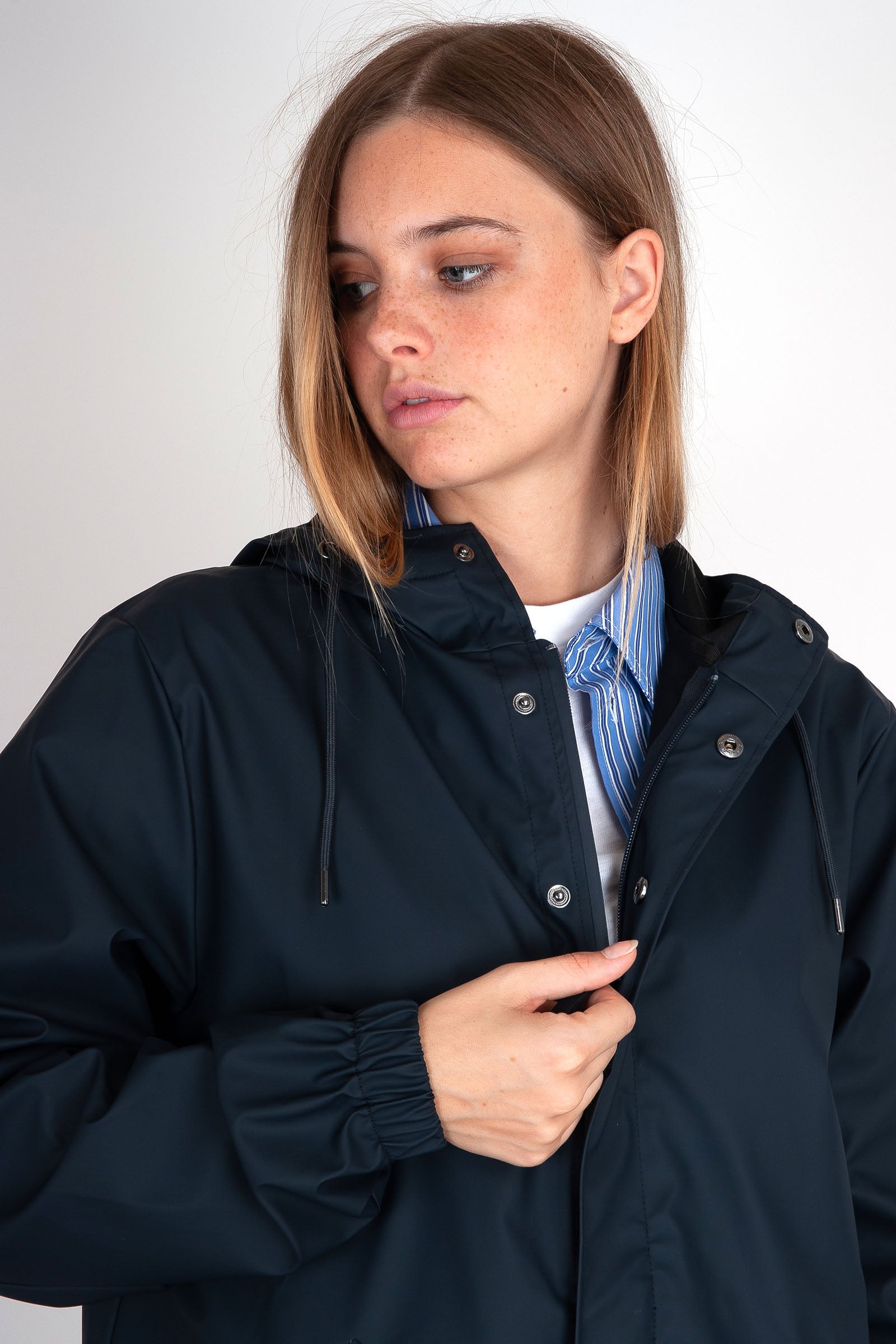 Rains Fishtail Jacket Blu Navy Donna