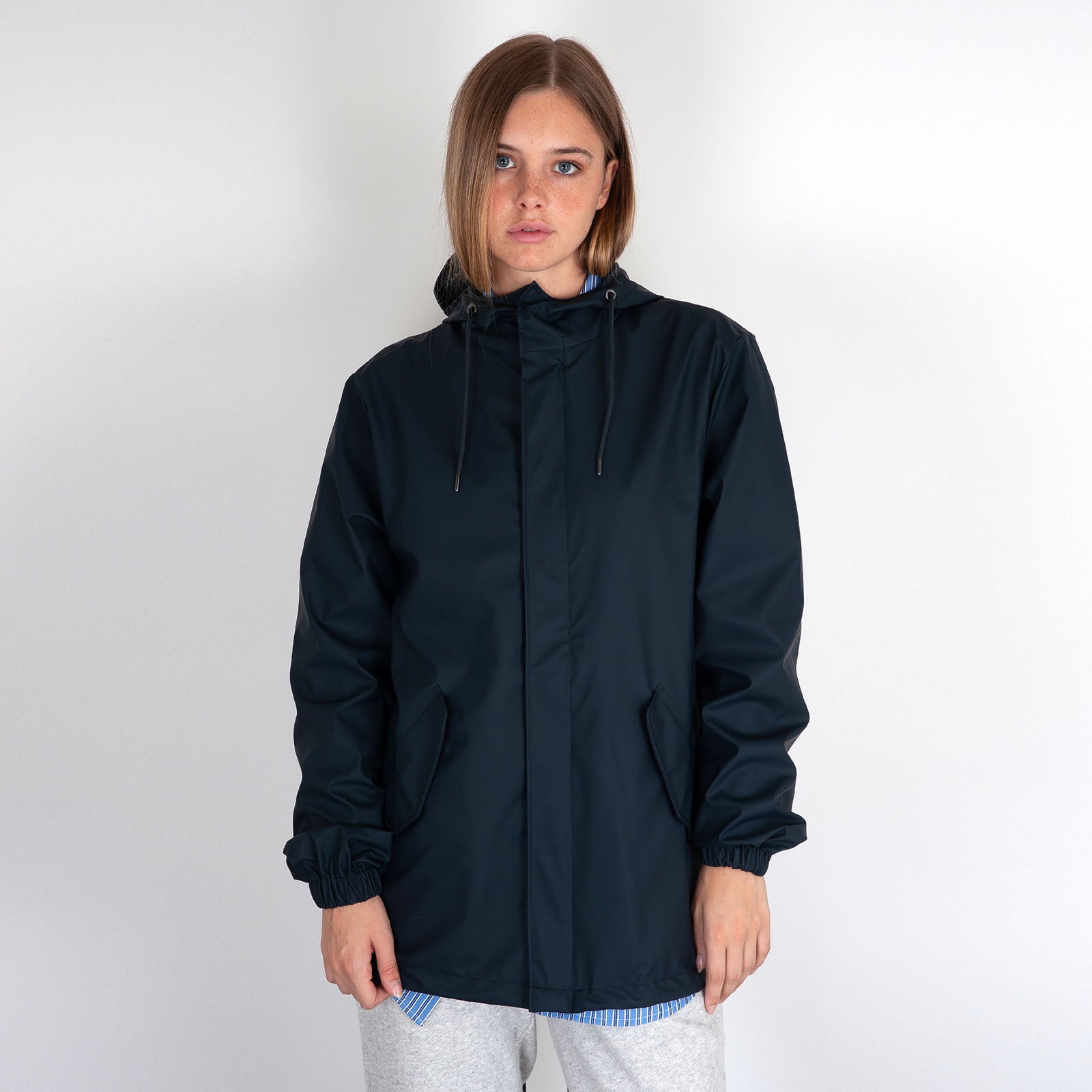 Rains Fishtail Jacket Blu Navy Donna