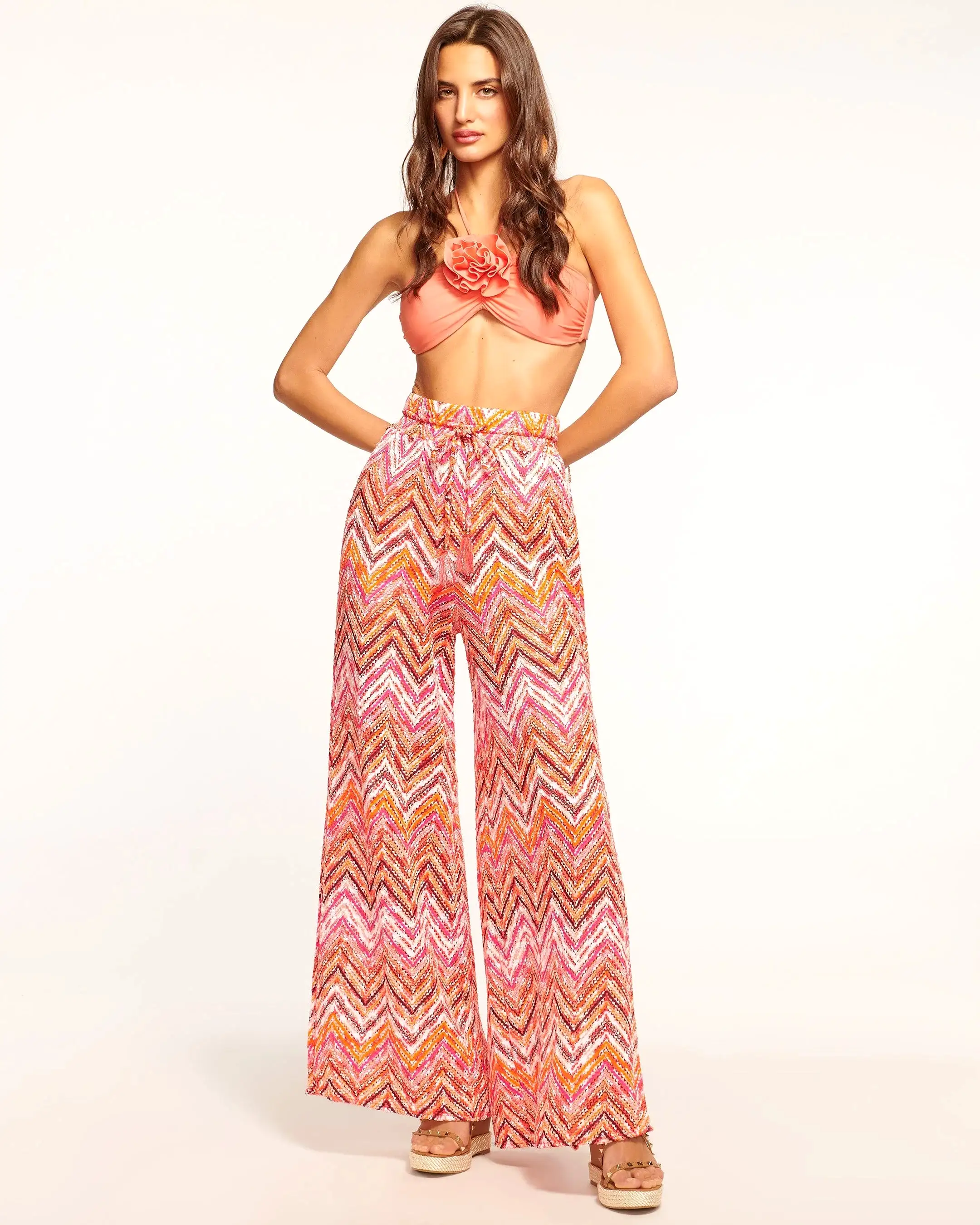 Ramy Brook - Taytum Coverup Pant - Orangeade Chevron